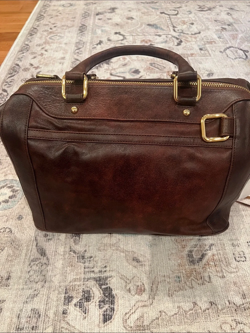 Rebecca Minkhoff OG MAB Satchel - Dark Brown Leather, Square Gold Hardware - NWT